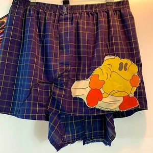 PAC MAN plaid patchwork asymmetrical boxer skirt